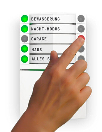 Bild Jablotron Bedienteil mit roten und grünen Ampeln