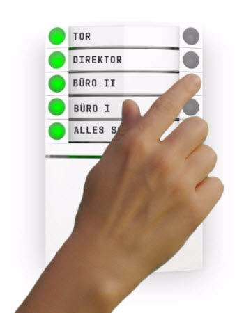 Bild Jablotron Bedienteil mit roten und grünen Ampeln - Steuerung Unternehmen